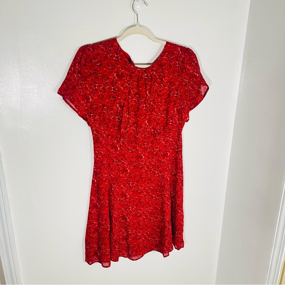 NWT Reformation Lula Mini Dress Red Floral Bohemian Preppy Coastal Party Size 10 - Picture 3 of 11